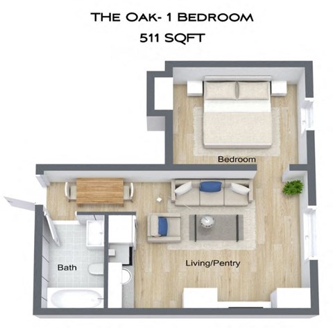 One Bedroom layout